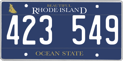 RI license plate 423549