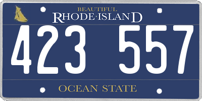 RI license plate 423557