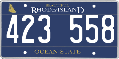 RI license plate 423558