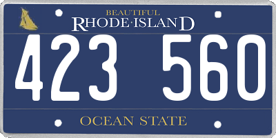 RI license plate 423560