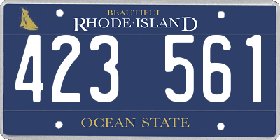 RI license plate 423561