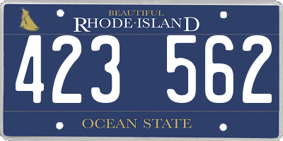 RI license plate 423562