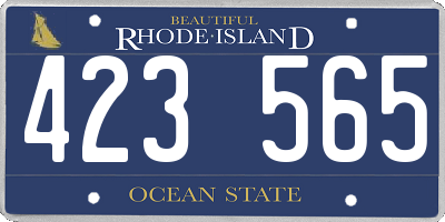 RI license plate 423565