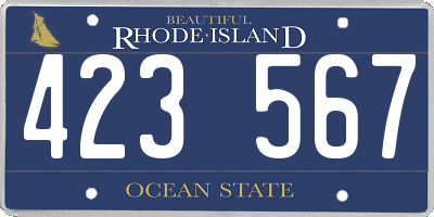 RI license plate 423567