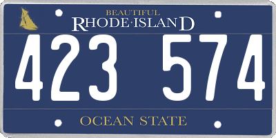 RI license plate 423574
