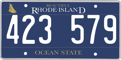 RI license plate 423579