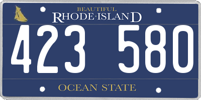 RI license plate 423580
