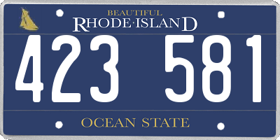 RI license plate 423581