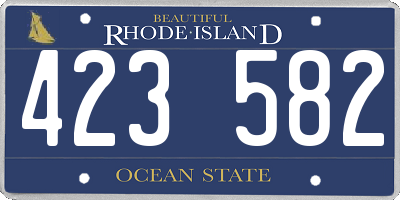 RI license plate 423582