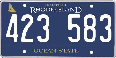 RI license plate 423583