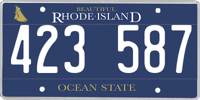 RI license plate 423587