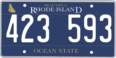 RI license plate 423593