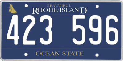 RI license plate 423596
