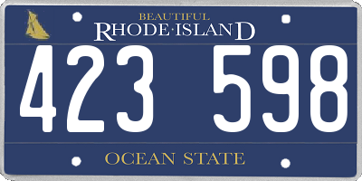 RI license plate 423598