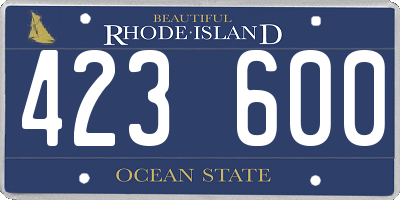 RI license plate 423600