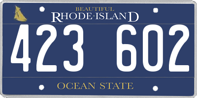 RI license plate 423602