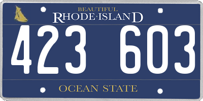 RI license plate 423603