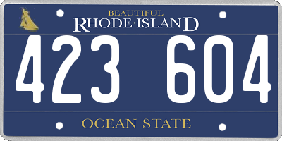 RI license plate 423604