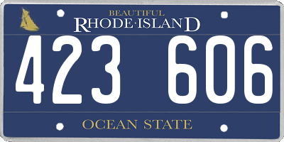 RI license plate 423606
