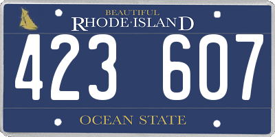 RI license plate 423607