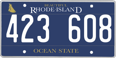 RI license plate 423608