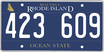 RI license plate 423609