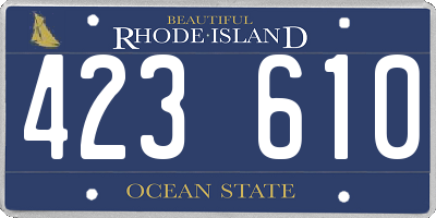 RI license plate 423610