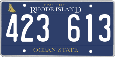 RI license plate 423613