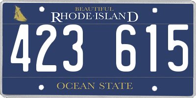 RI license plate 423615