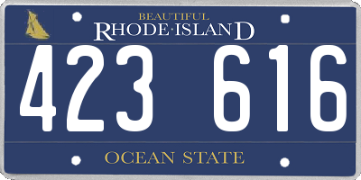 RI license plate 423616