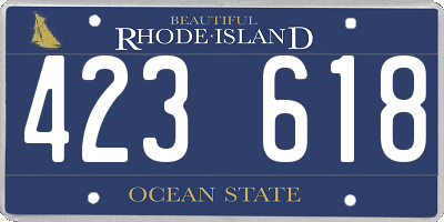 RI license plate 423618