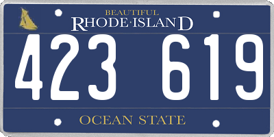 RI license plate 423619