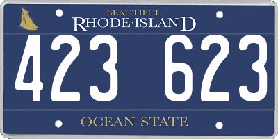 RI license plate 423623