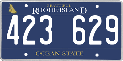 RI license plate 423629