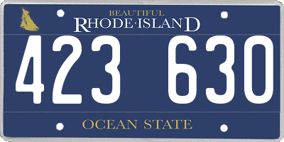RI license plate 423630