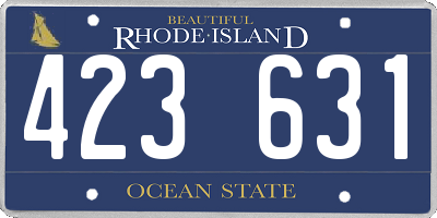 RI license plate 423631