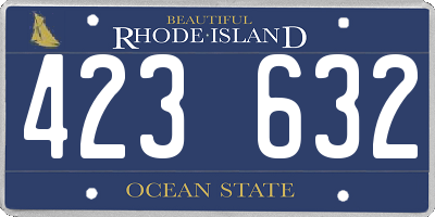 RI license plate 423632