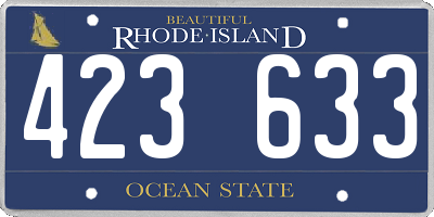 RI license plate 423633
