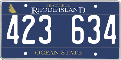 RI license plate 423634