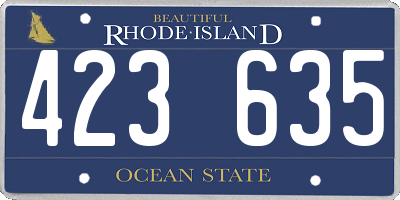 RI license plate 423635