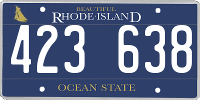 RI license plate 423638