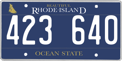 RI license plate 423640