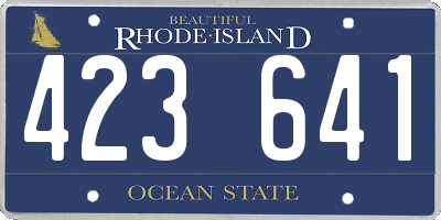 RI license plate 423641