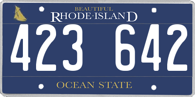 RI license plate 423642