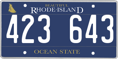 RI license plate 423643