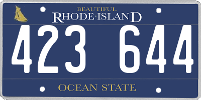 RI license plate 423644