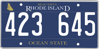RI license plate 423645