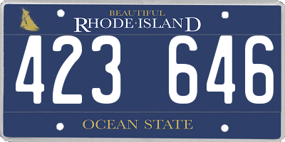 RI license plate 423646