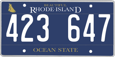 RI license plate 423647
