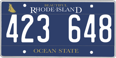 RI license plate 423648